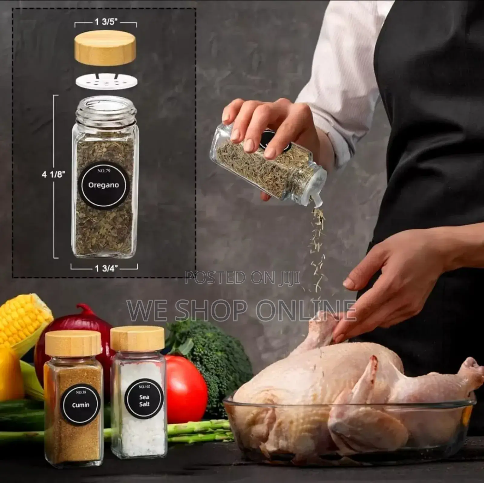29 PCS Set Glass Storage Jars With Bamboo Lid .