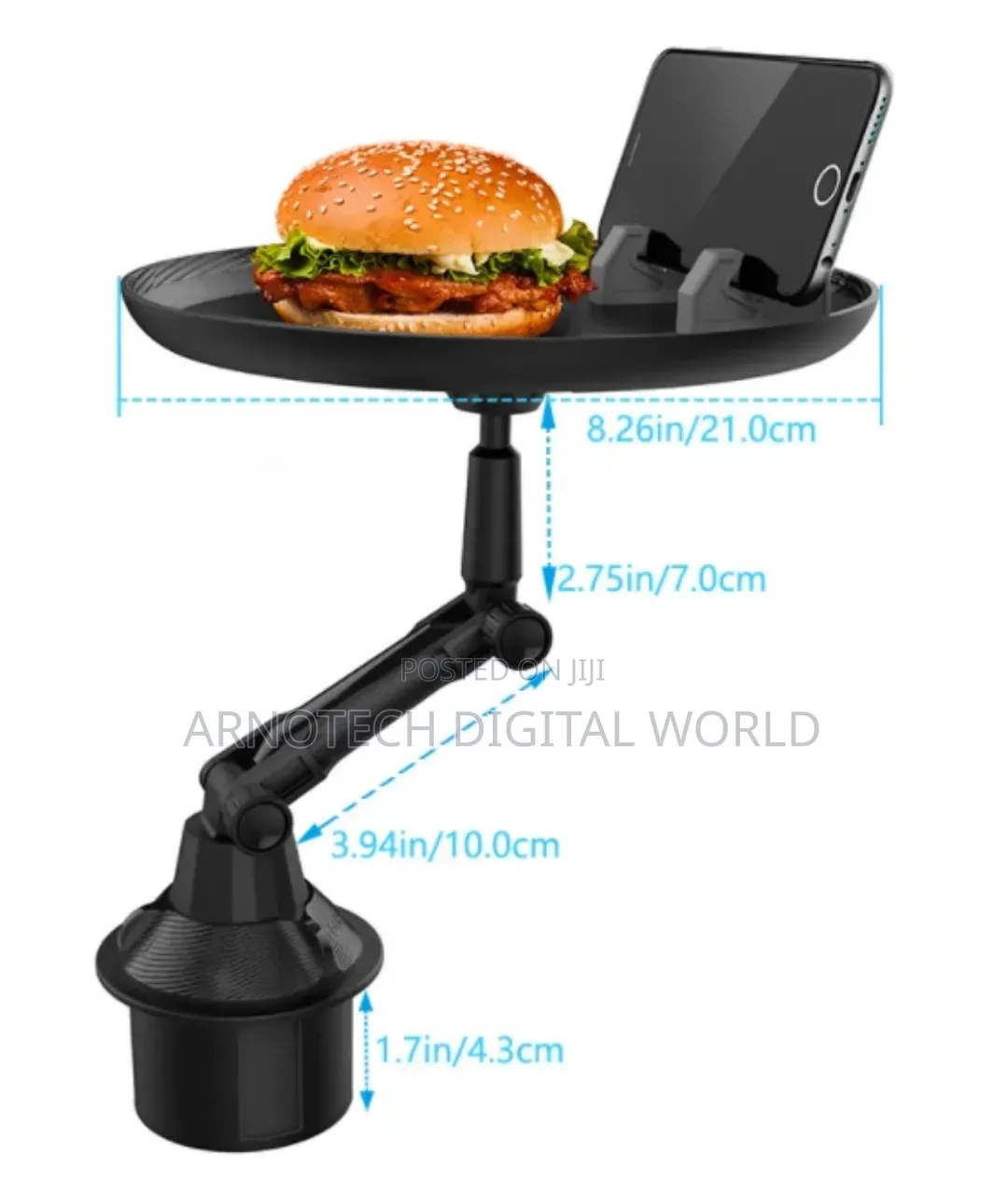 Universal 360° Swivel Car Cup Holder Tray Table.