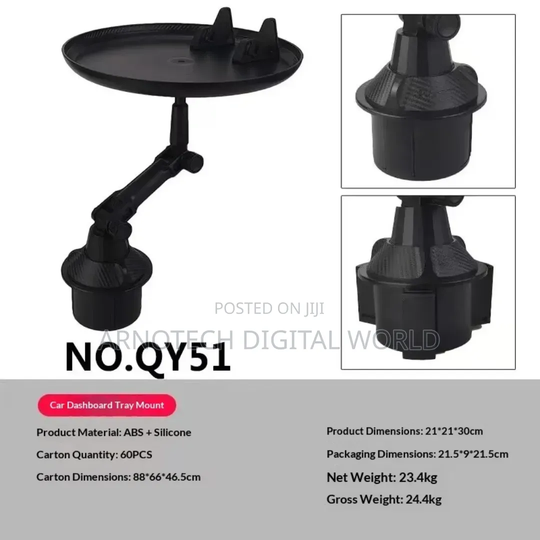 Universal 360° Swivel Car Cup Holder Tray Table.