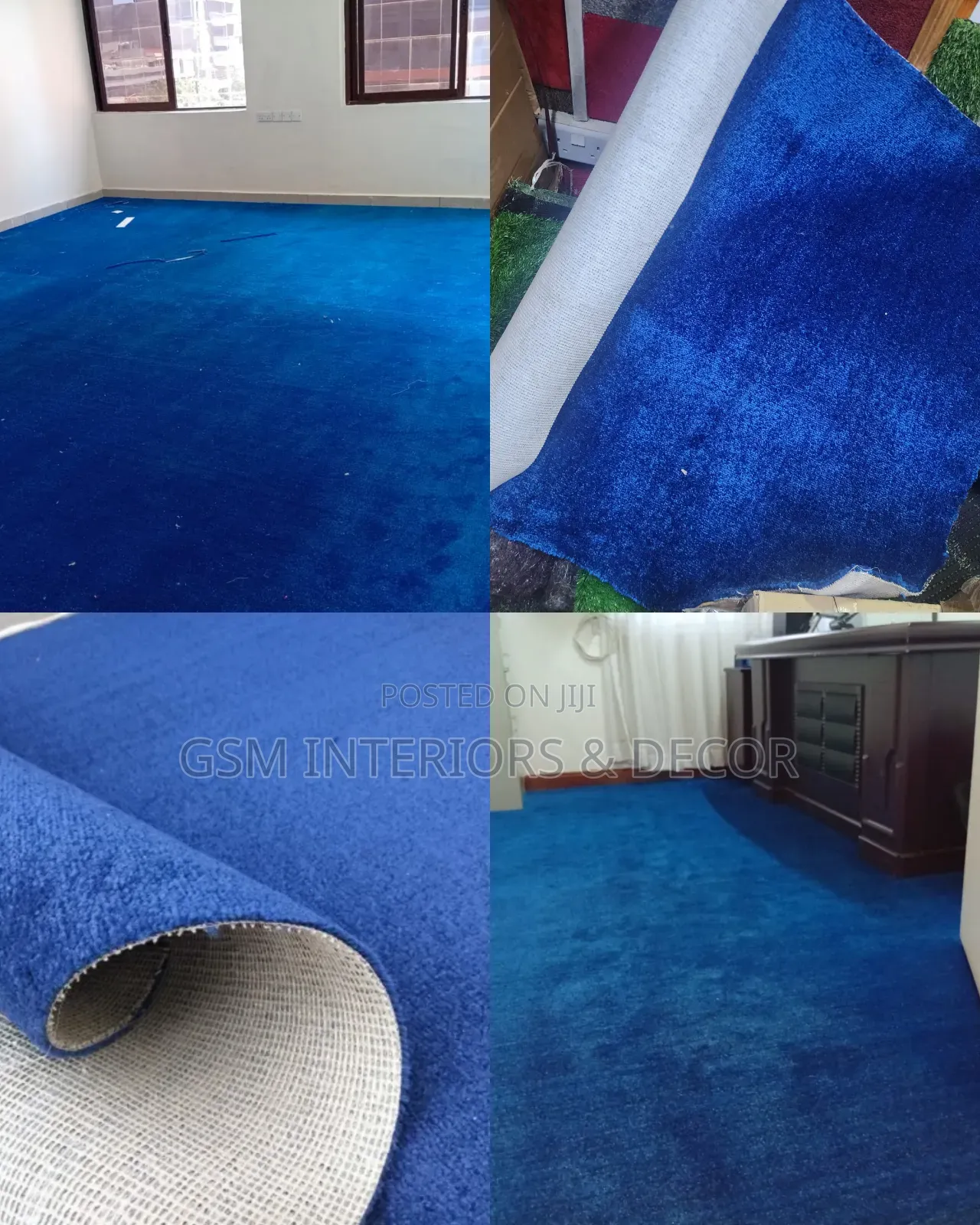 Wall to Wall Office Carpets in Plush Form Blue