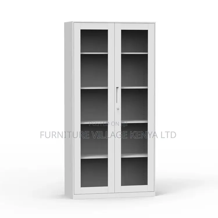 2-Glass Door Metallic Storage Office Cabinet