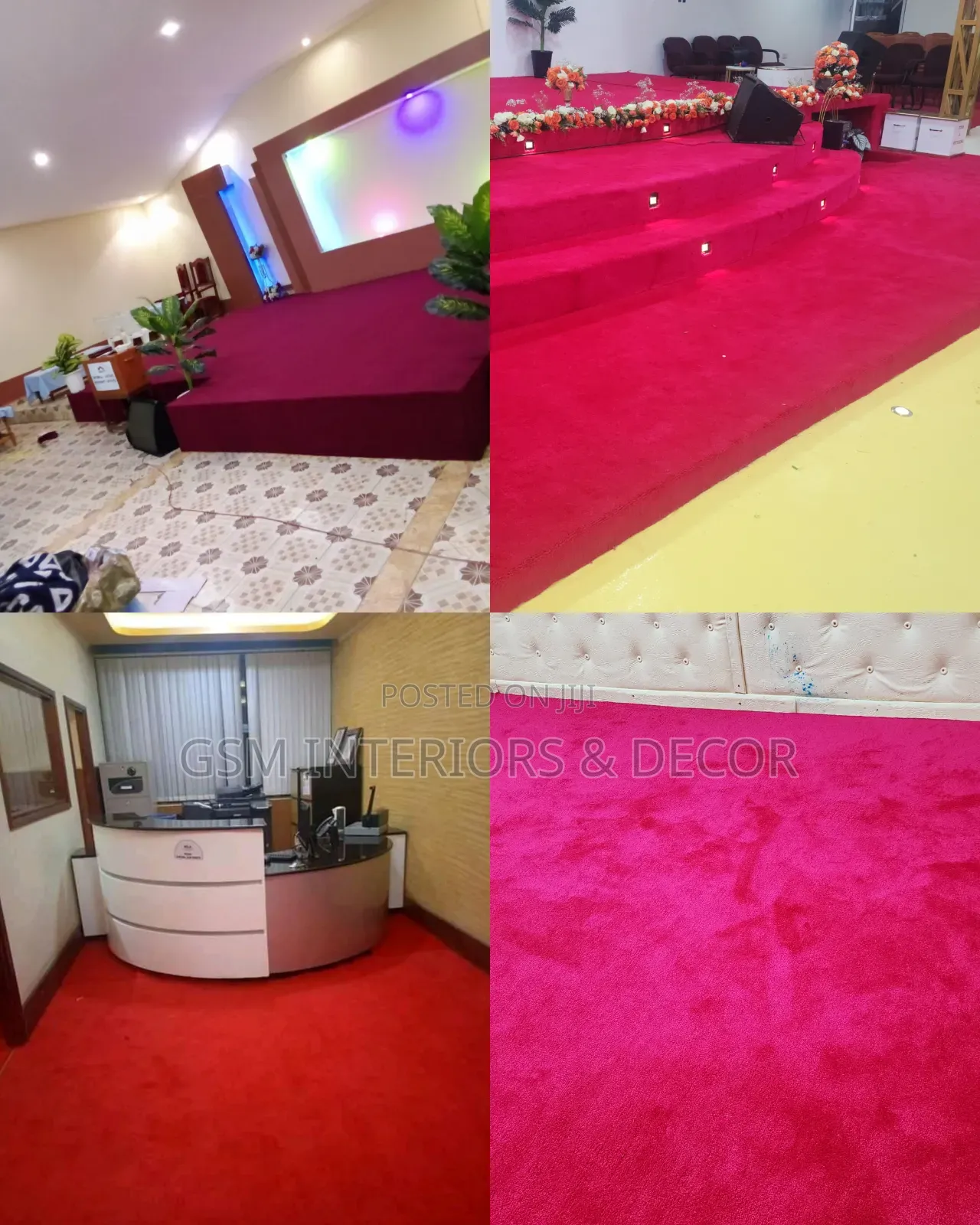 Office Carpets in Bright Red Wall to Wall Carpets