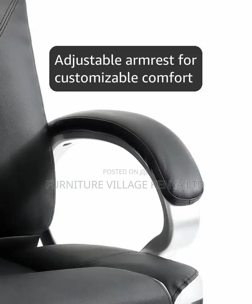 Brown Director's Swivel Leather Desk Seat