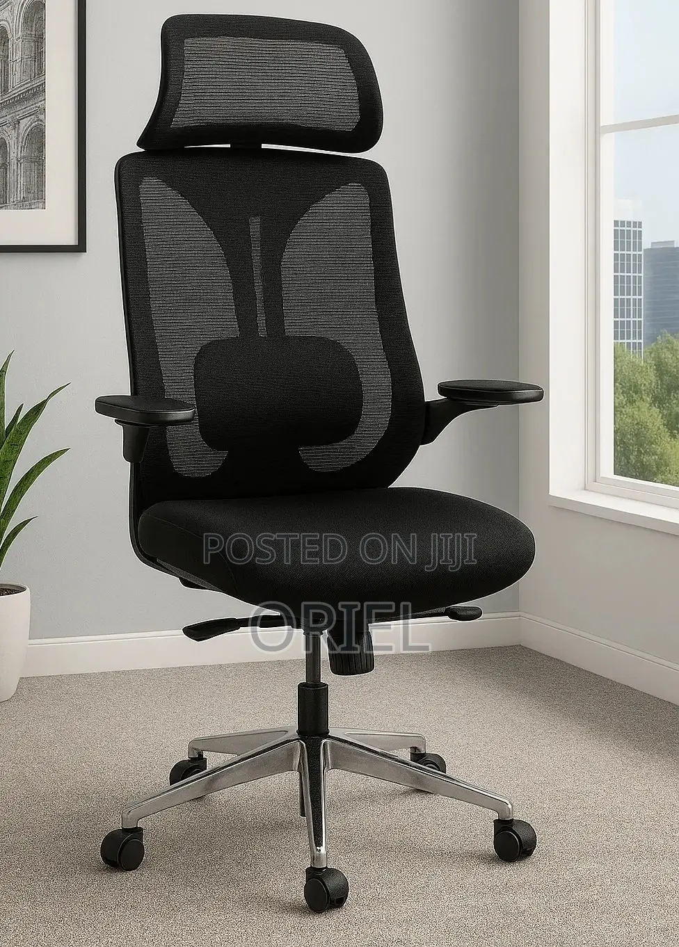 Office Chair : Lumbar Support Ergonomic High-Back Mesh Office Chair