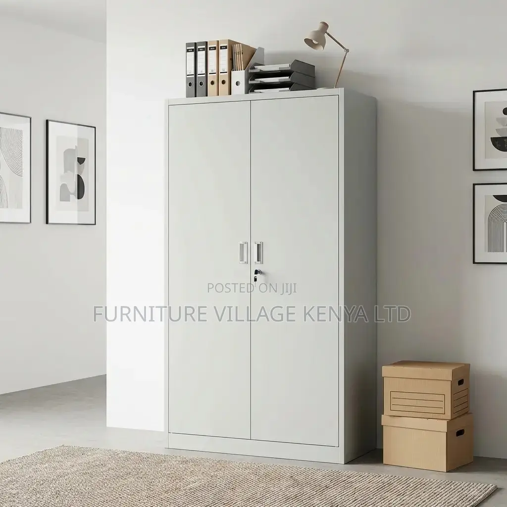 2-Door White Metallic Home Office Filling Cabinet