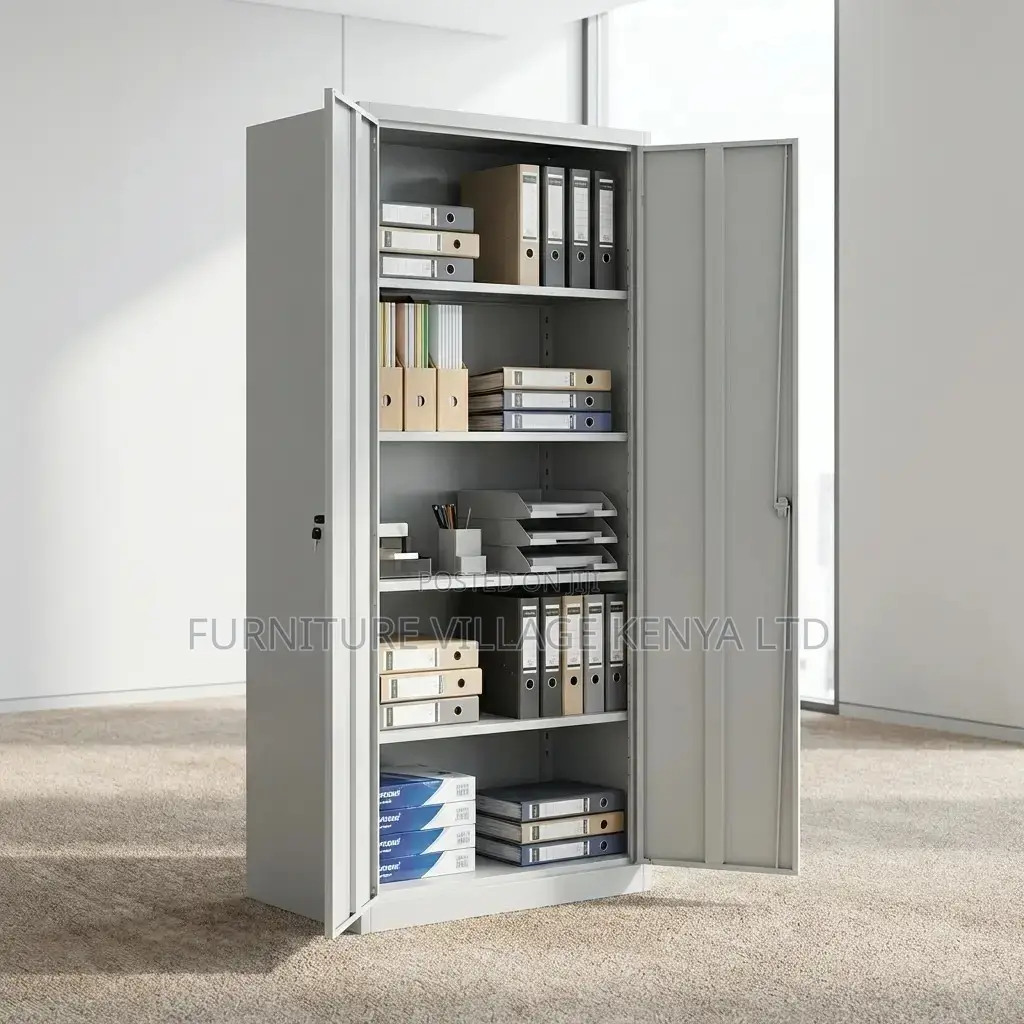 2-Door White Metallic Home Office Filling Cabinet
