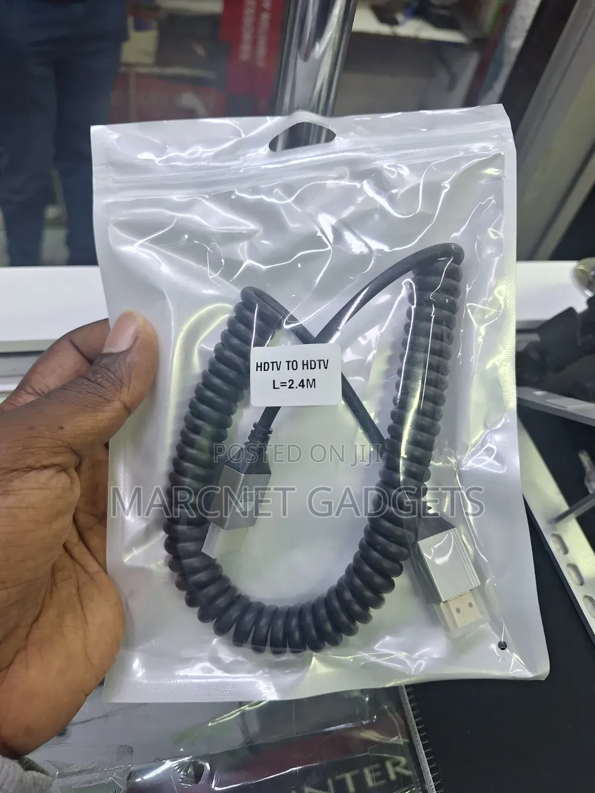  Spiral Curl Spring Hdmi to Hdmi Cable 2.4m