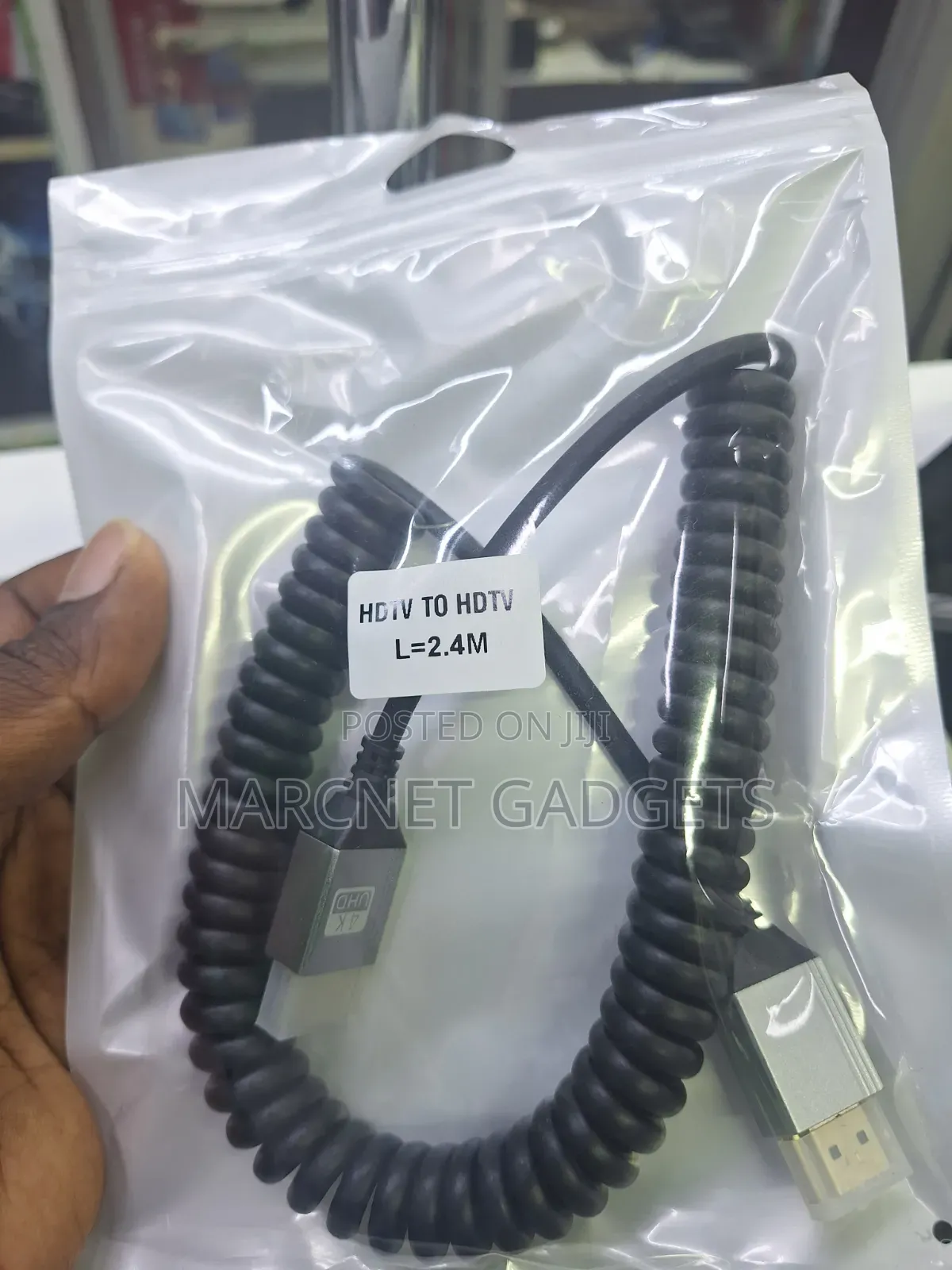  Spiral Curl Spring Hdmi to Hdmi Cable 2.4m