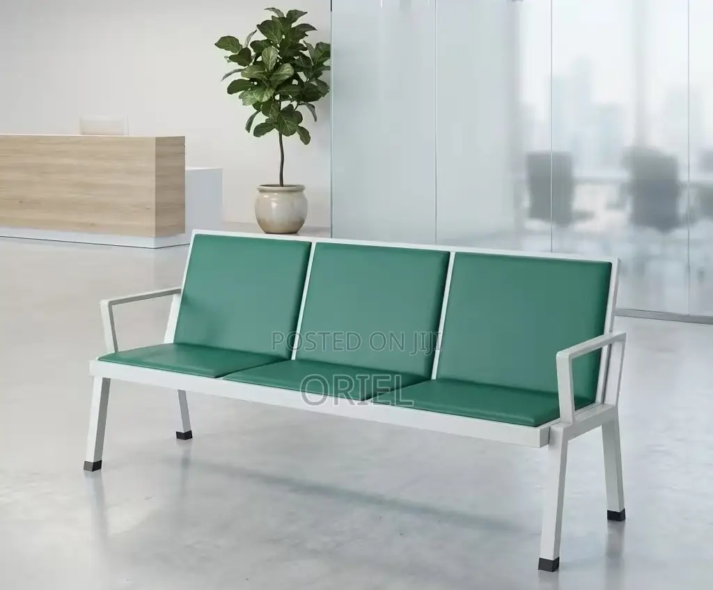 Office Bench : Waiting Area Office 3-Linked Padded Bench
