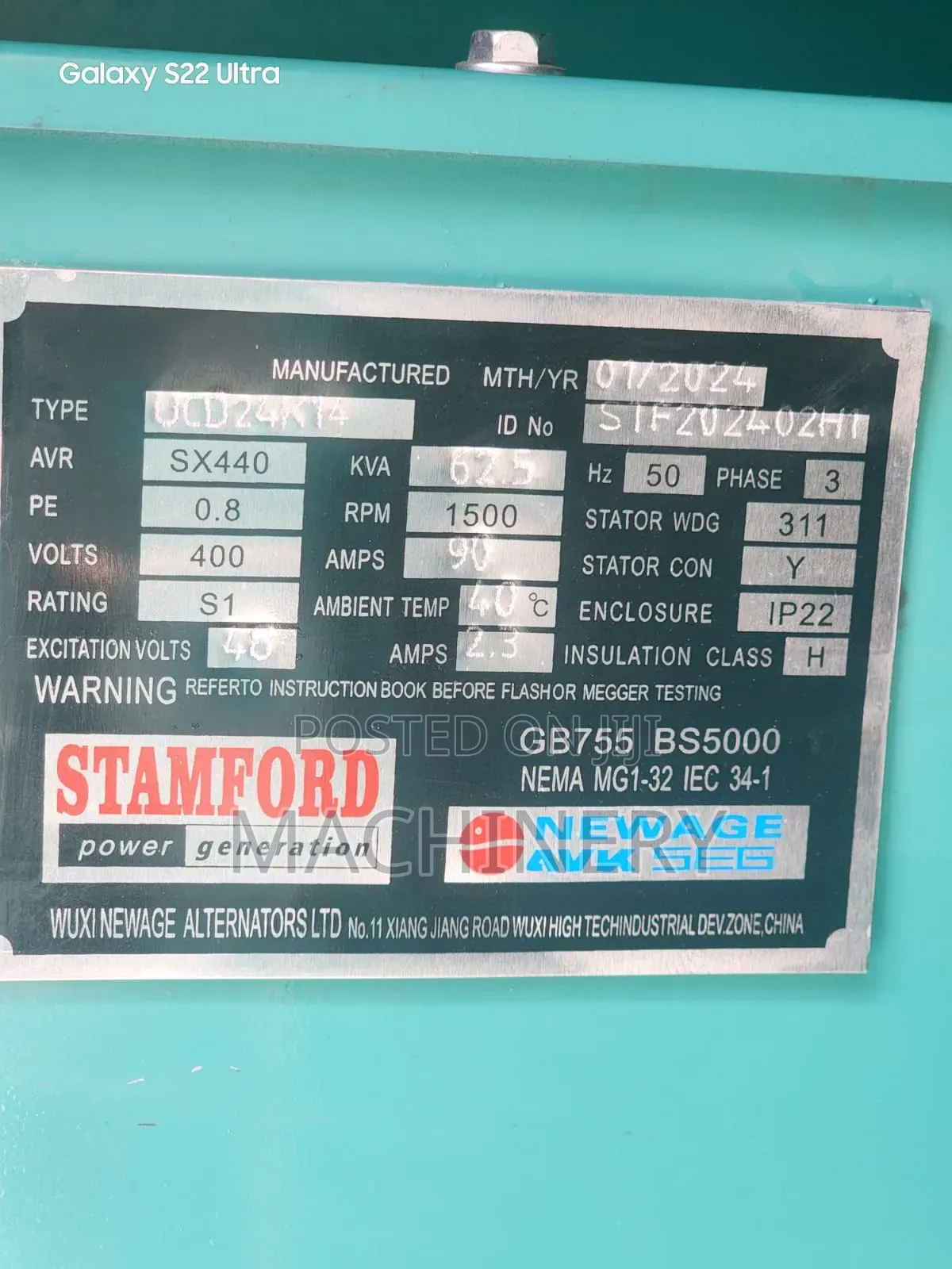 62.5kva Cummins Refurbished Power Generator for Sale Hire
