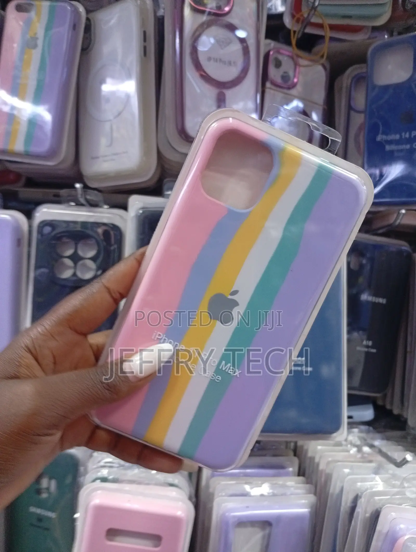 Rainbow Liquid Silicone Back Case Is the Apple iPhone 11 Pro Max.