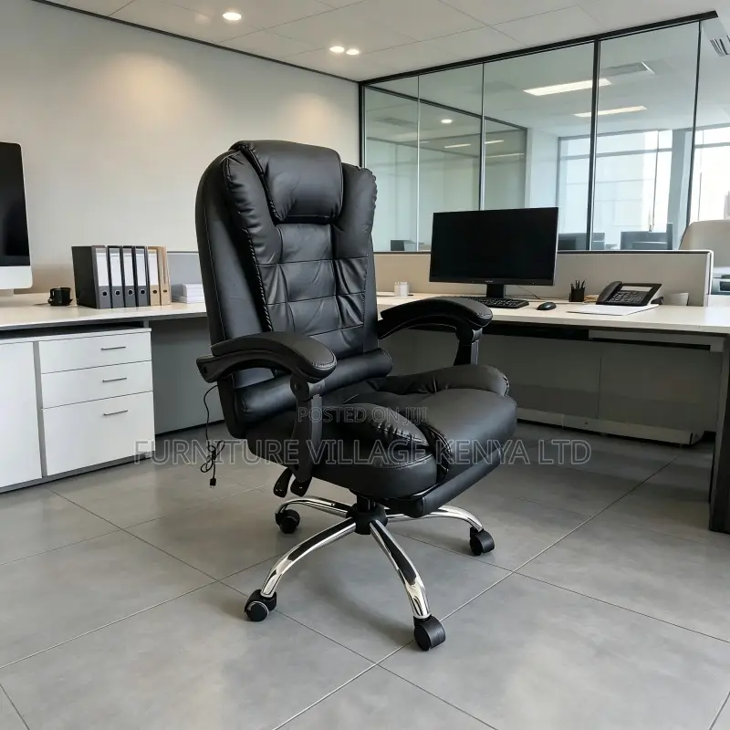 Executive Reclining Desk Chair With Footrest