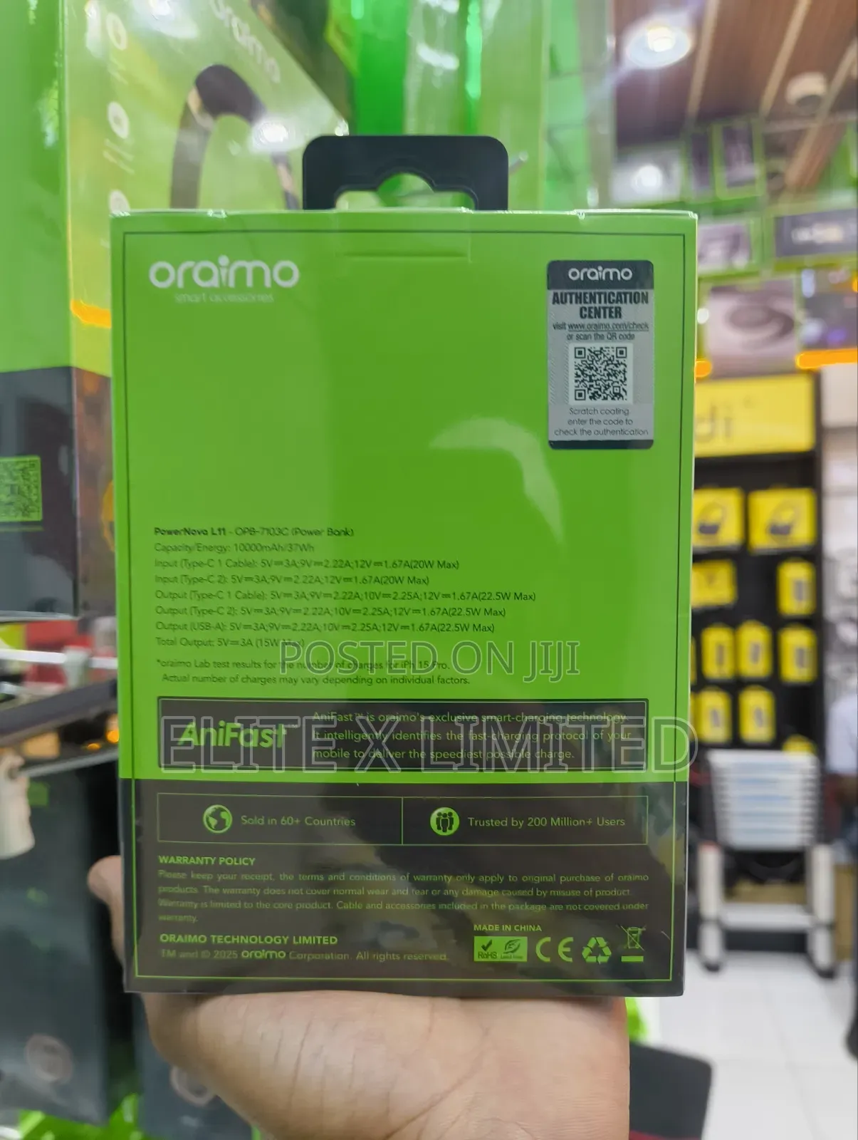 Oraimo Powernova L11 Pocket Sized 22.5w Powerbank