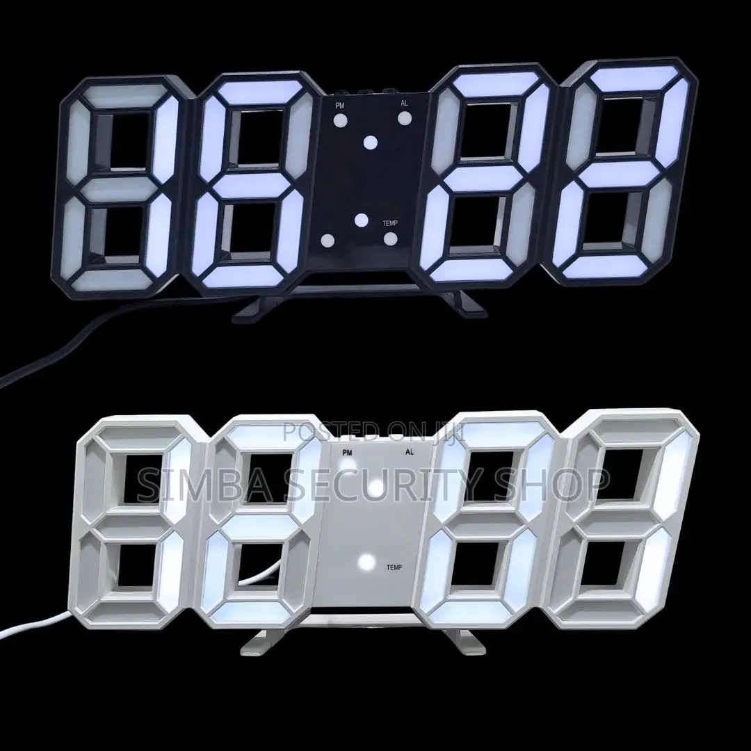 Smart 3d Led Digital Alarm Clock Usb Desk Wall With Date Thermometer