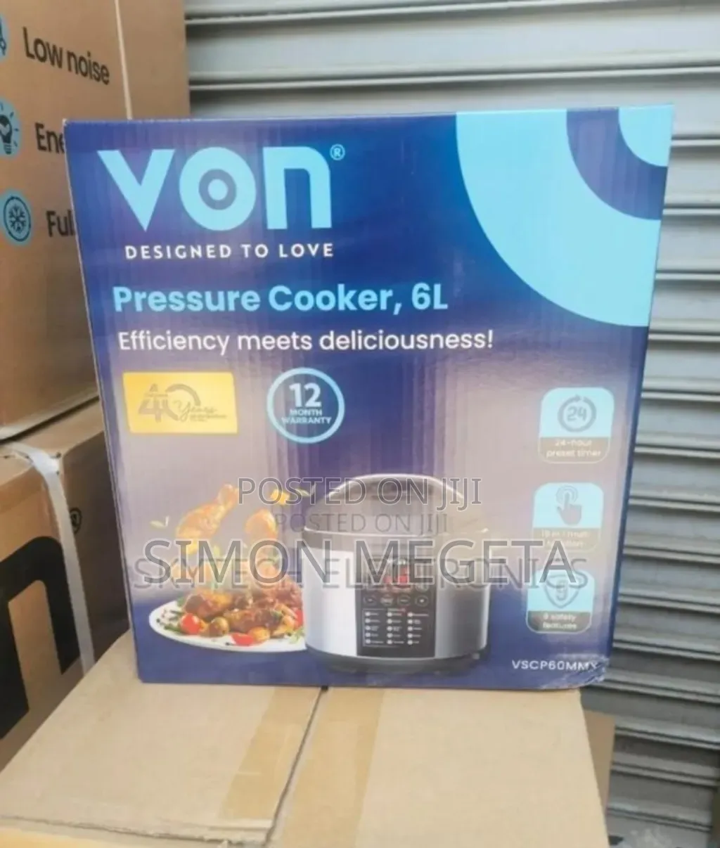 Pay on Delivery Von 6l Pressure Cooker.