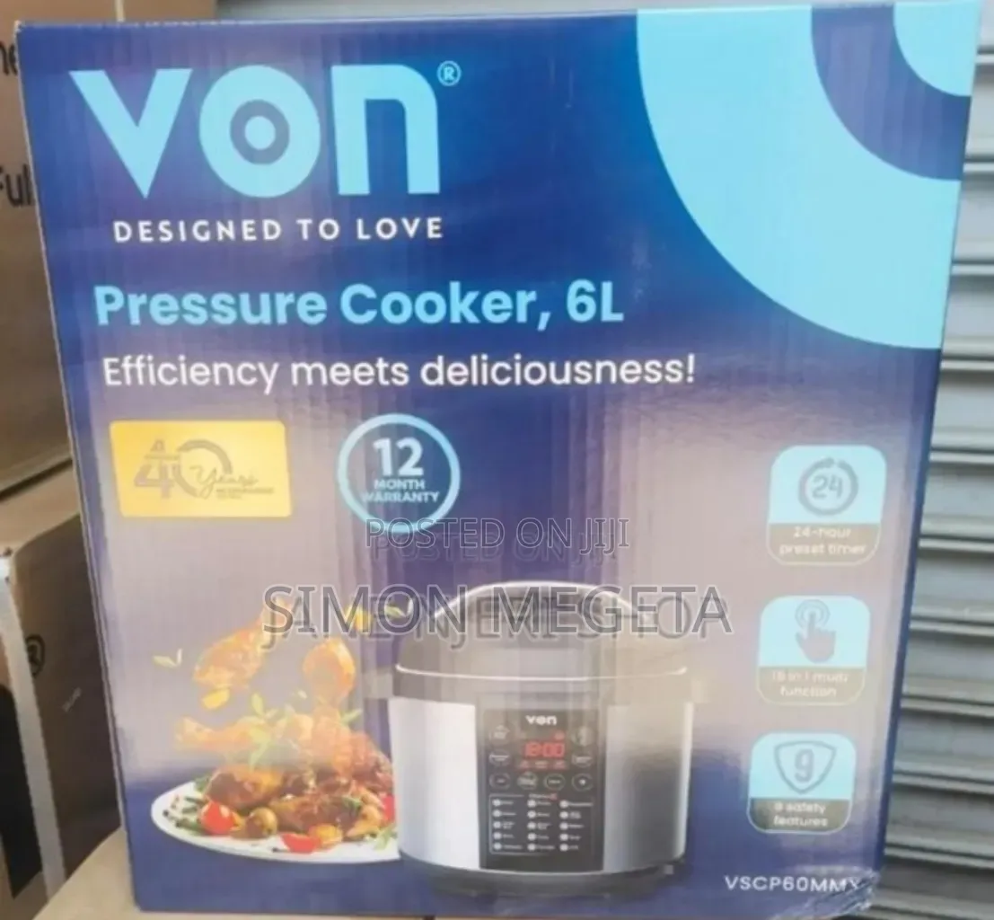 Plus 12months Warranty Von 6l Pressure Cooker