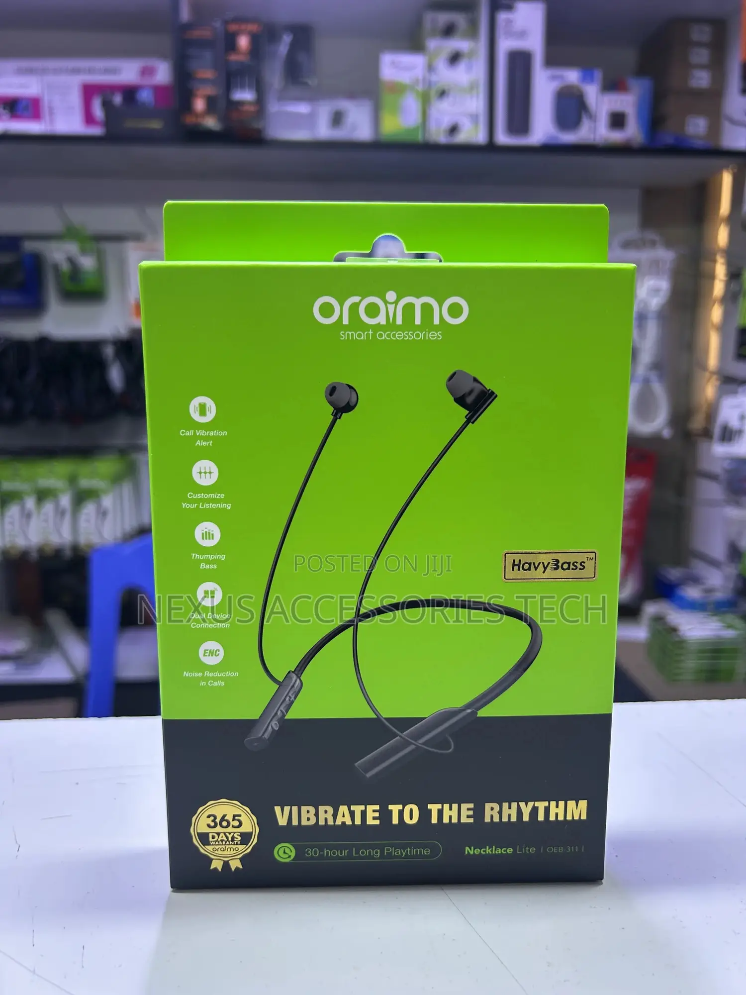 Oraimo Necklace Lite Oeb-311 – 30h Playtime, Bass,Call Vibration Alert