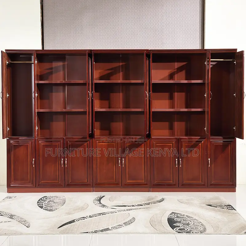 3-Door's Mahogany Glass Front Document Cabinet