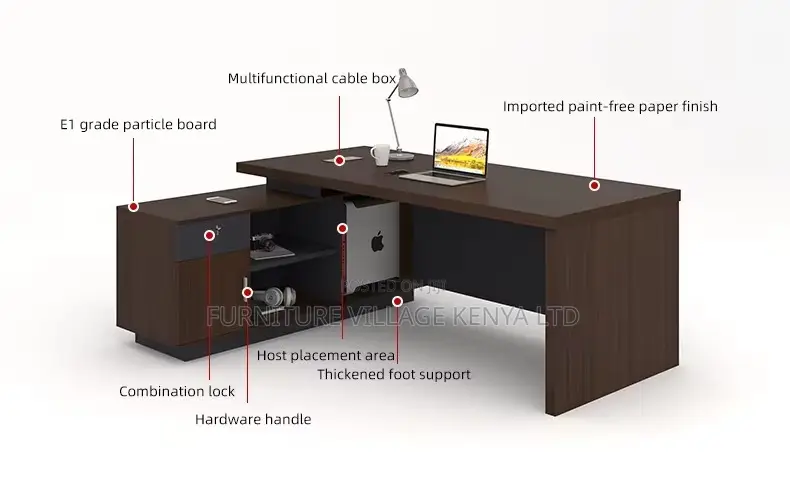 1800mm Imported Wooden Director's L-Shaped Desk