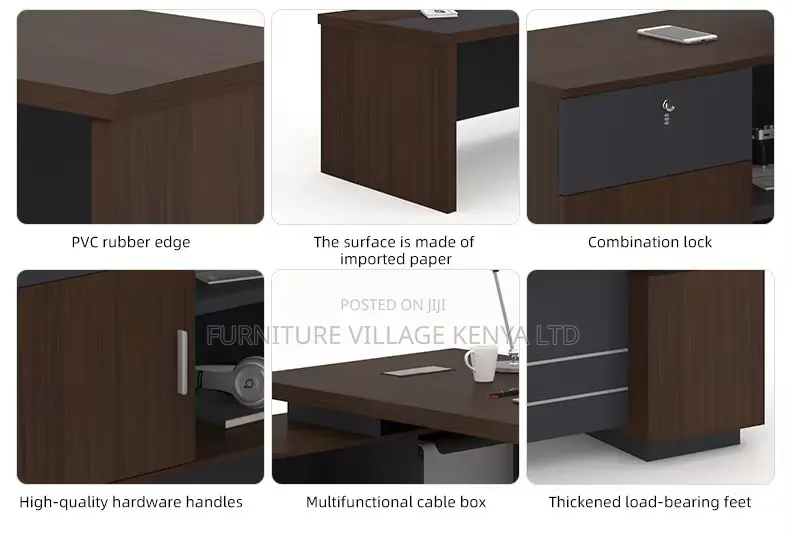 1800mm Imported Wooden Director's L-Shaped Desk