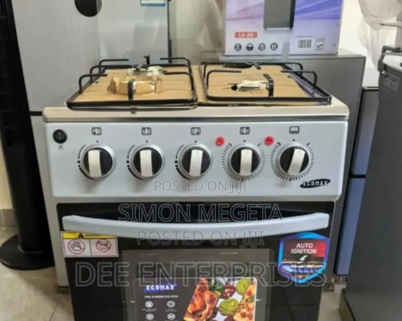 Plus Gas Oven. 4burner Ecomax Full Gas Standing. Grill Oven