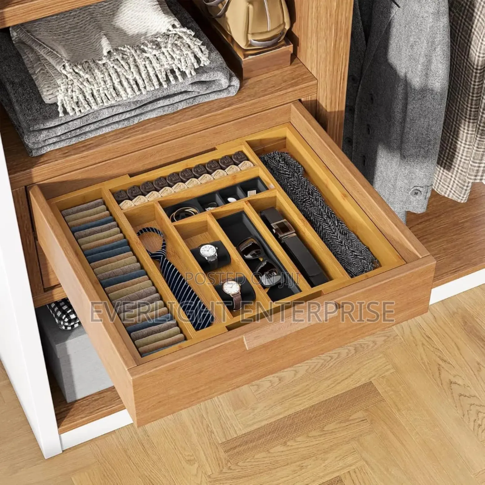 Bamboo Wooden Expandable Cultery Organiser