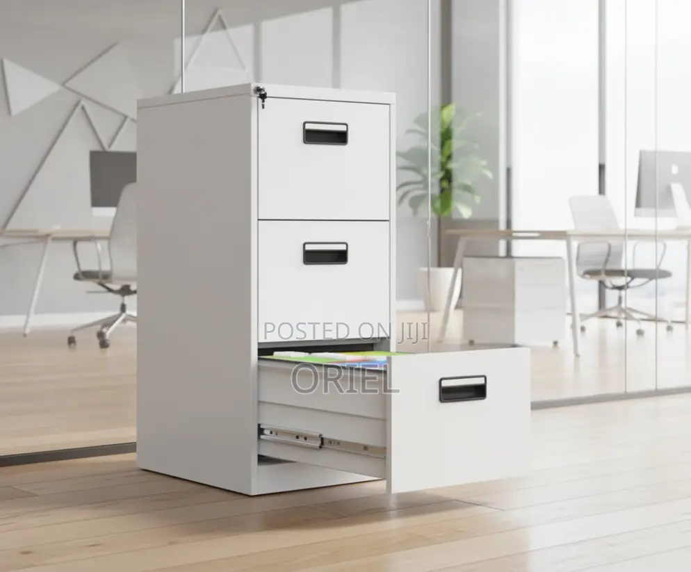Office Cabinet : 3-Drawer Office Lockable Filing Cabinet