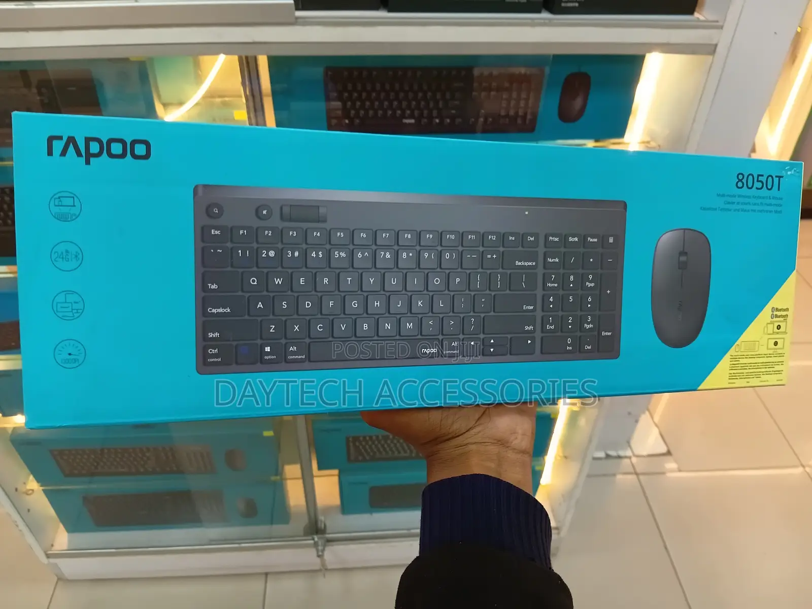 Rapoo 8050t Multi-Mode Wireless Keyboard and Mouse Combo.