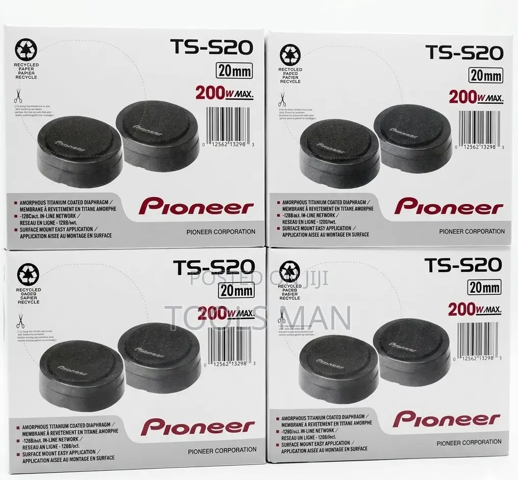 Pioneer Ts-S20 200w Max 20mm Amorphous Titanium Tweeters Set(Pair)