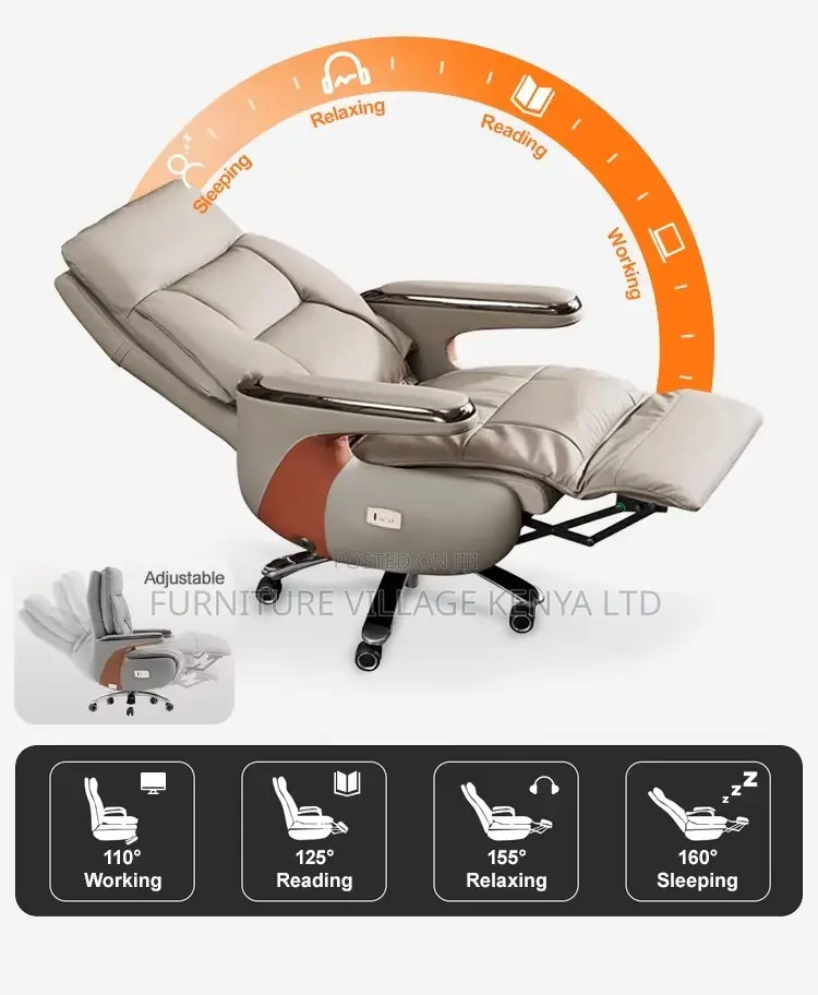 Imported Leather Upholstered Director's Desk Seat