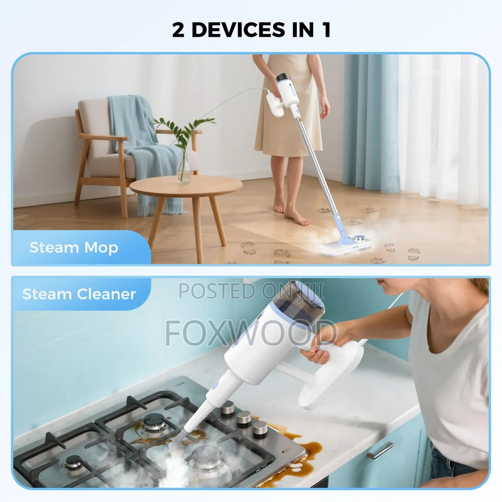 5 in 1 Floor Steamer With Detachable Handheld Steam