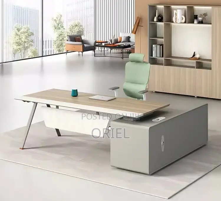 Office Desk : 1.6m Ergonomic L-Shaped Office Executive Desk
