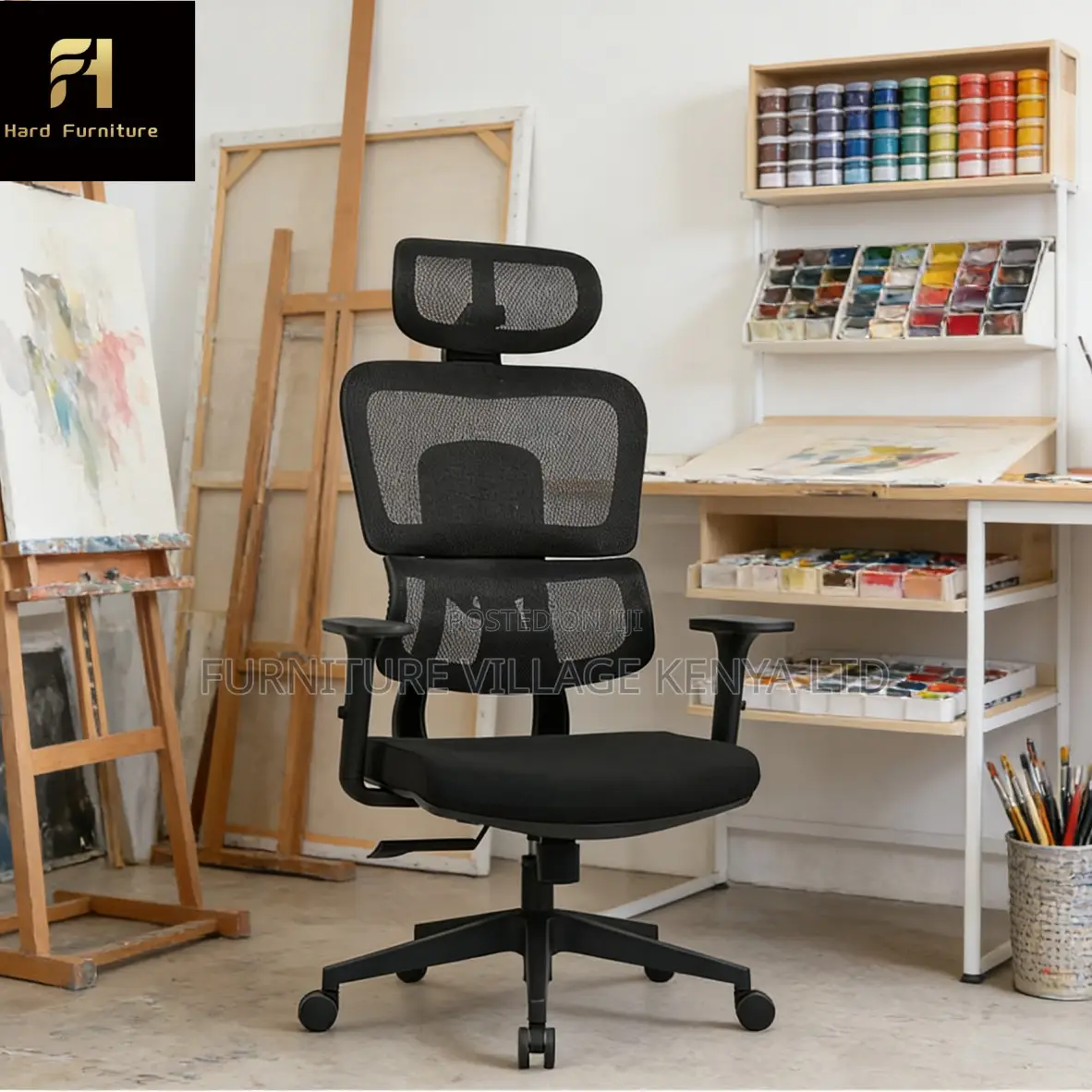 High-back Modern Study Chair With Adjustable Arms