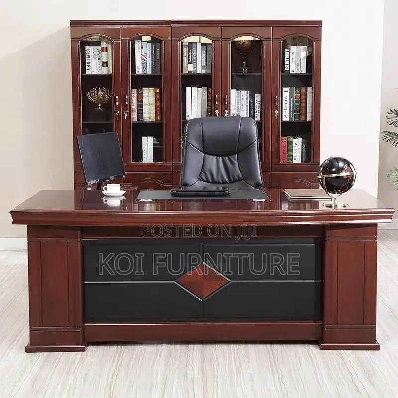 Office Desk : 1.8m Classic Mahogany Executive Desk - Premium Office