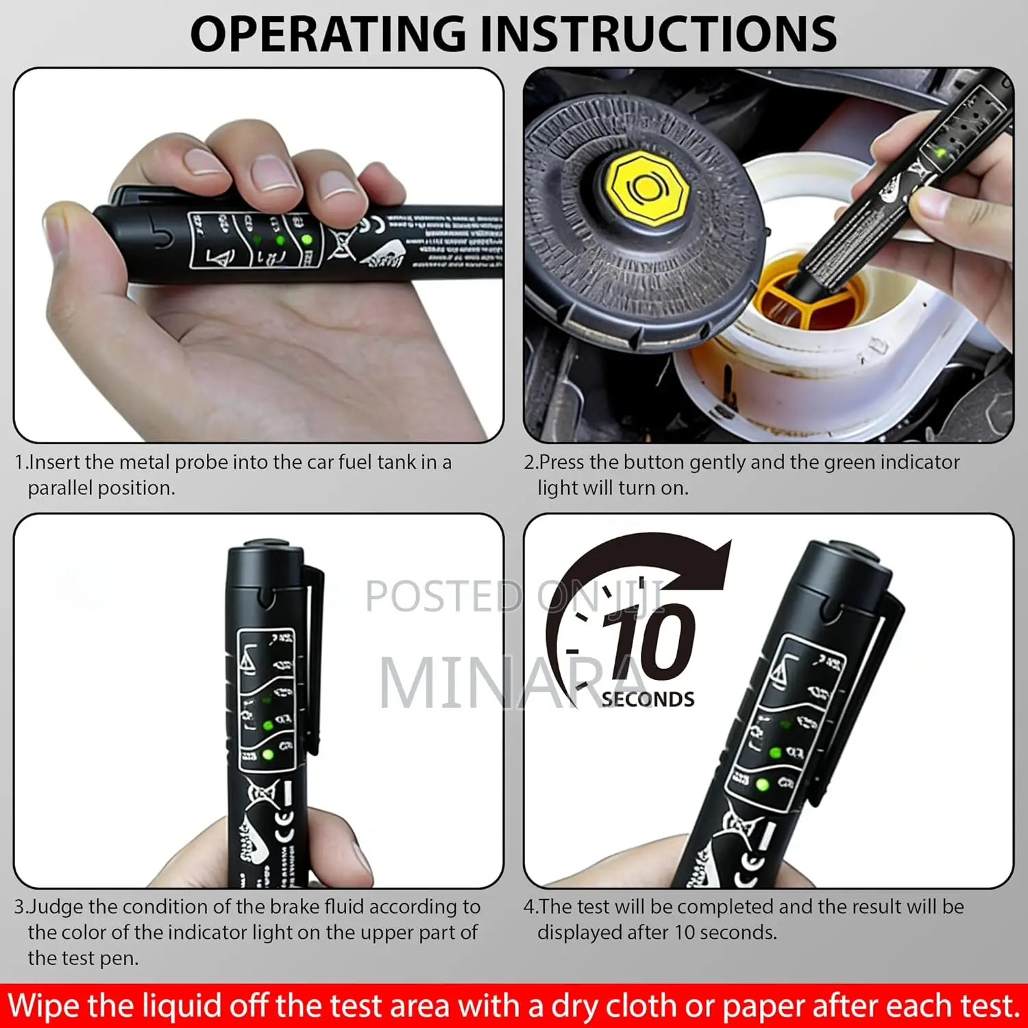 Automotive Brake Fluid Tester, Dot3 Dot4 Dot5 Brake Oil Moisture Pen