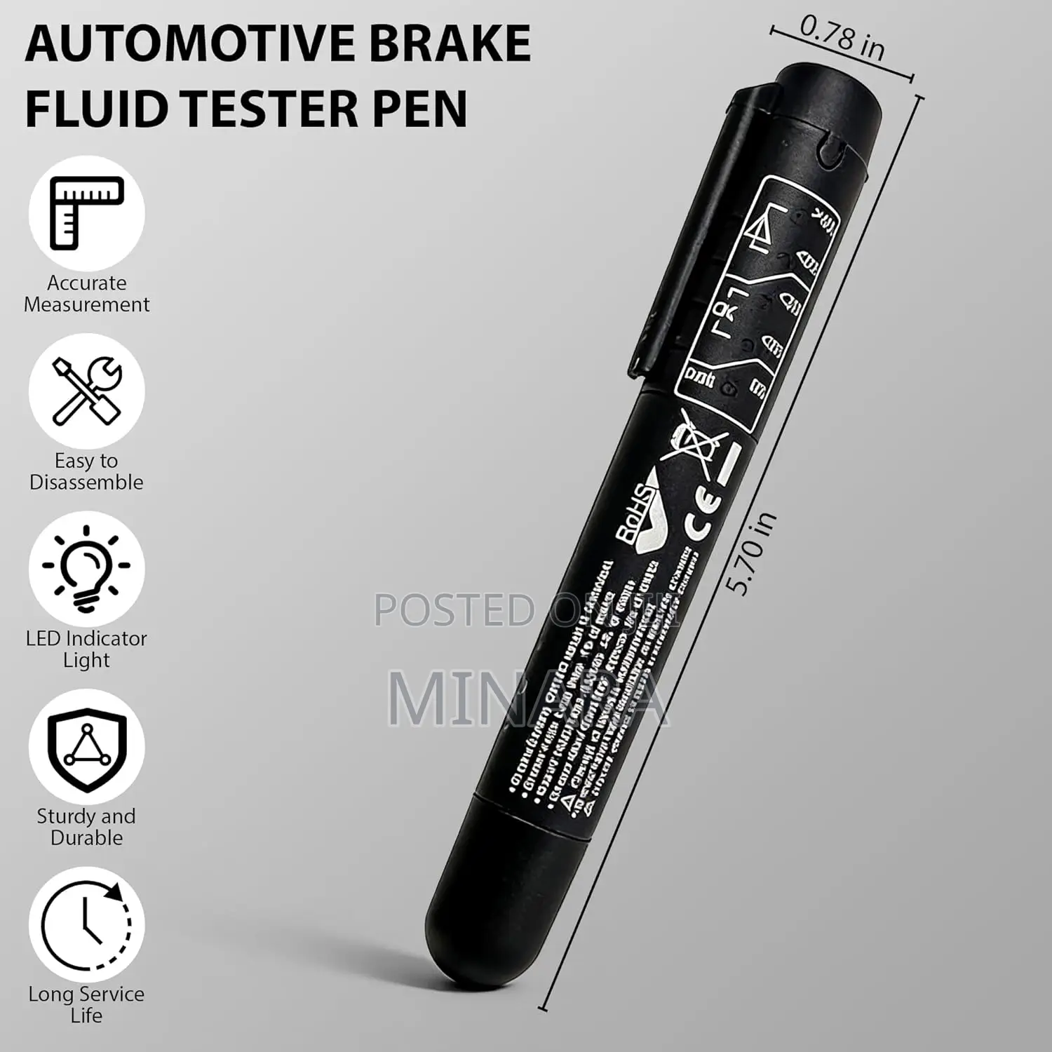 Automotive Brake Fluid Tester, Dot3 Dot4 Dot5 Brake Oil Moisture Pen