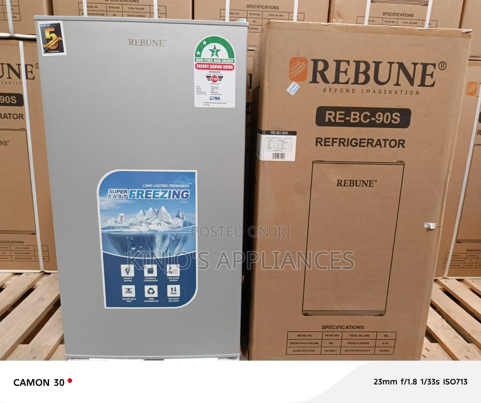 Rebune 90 Litres Dark Silver Single Door Fridge