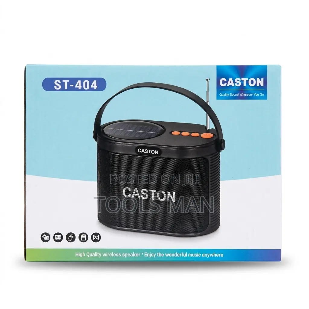 Caston St-404 Wireless Solar Speaker Hd Bass, Fm Radio, Usb, Bluetooth