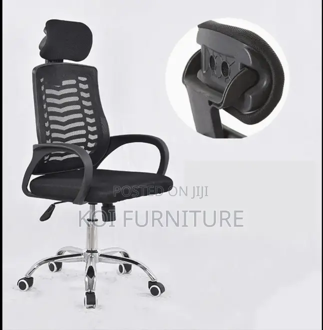 Office Chair : Mesh High-Back Office Chair With Adjustable Headrest