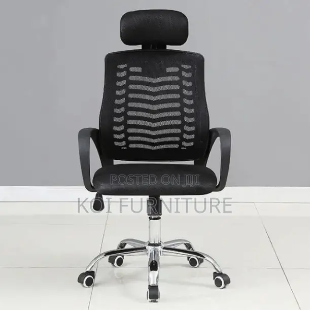 Office Chair : Mesh High-Back Office Chair With Adjustable Headrest