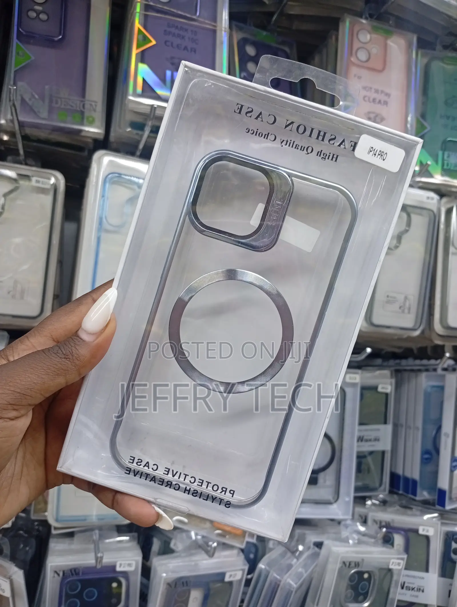 Clear Magsafe-Compatible Case Designed for the Apple iPhone 14 Pro.