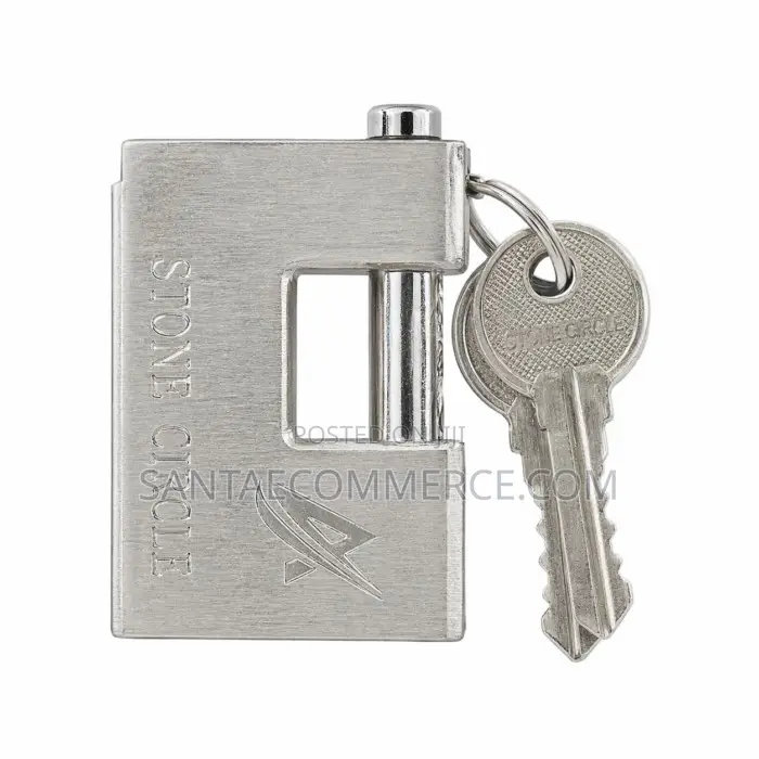 Heavy-Duty Rectangular Steel Security Padlock With Keys