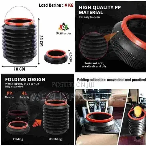 4l Collapsible Foldable Car Waste Bin