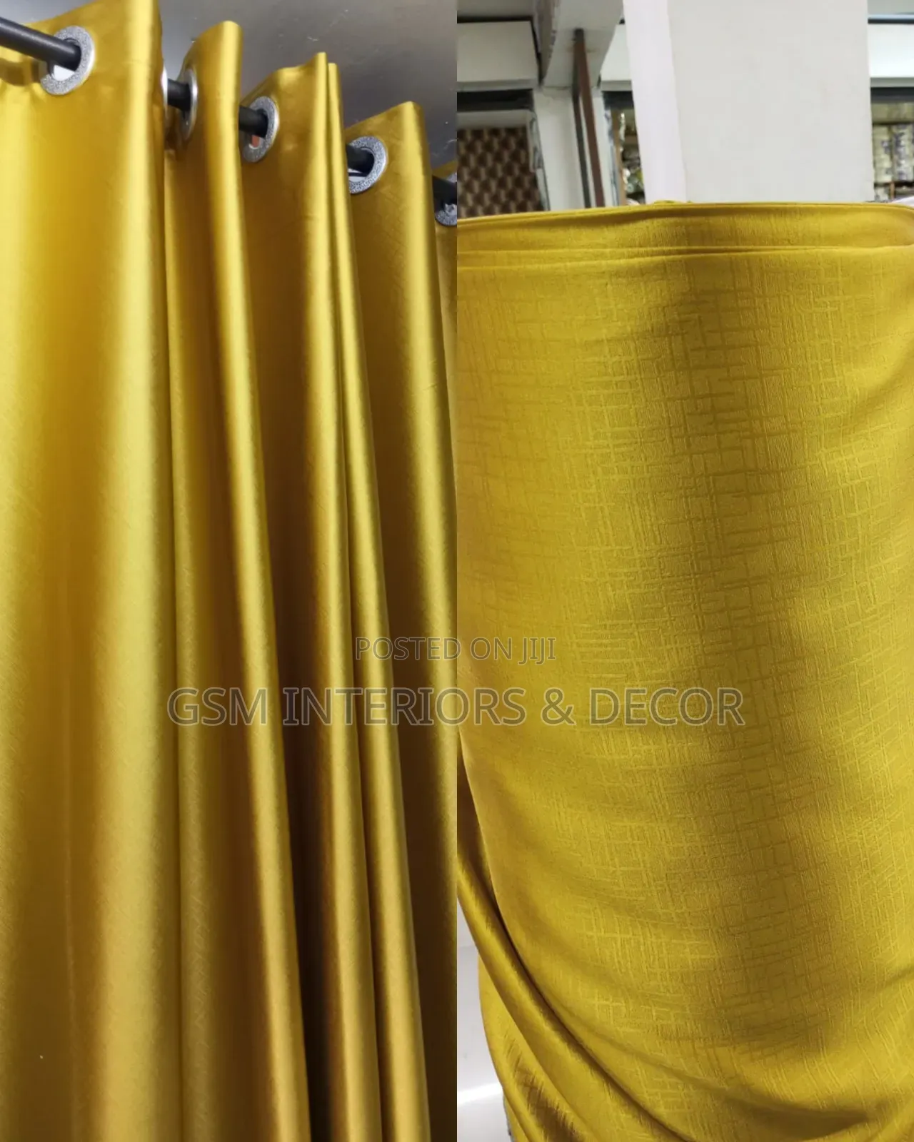 Heavy Black Out Curtains in Gold Curtains Category