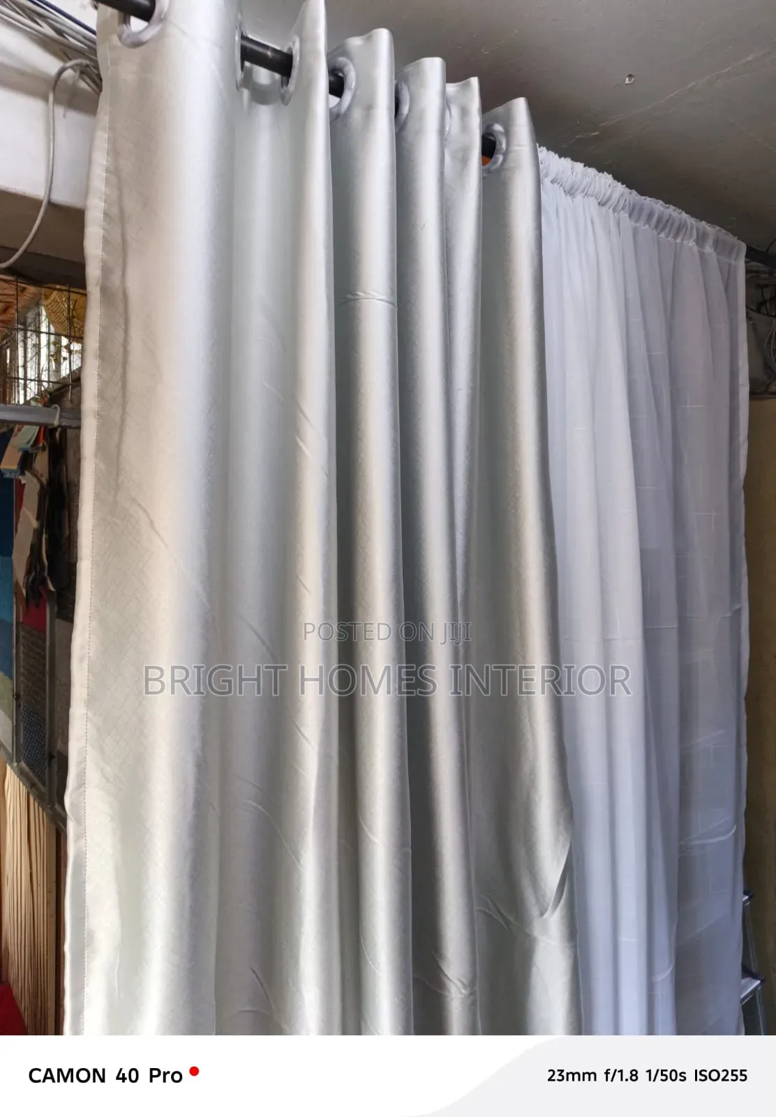 Silver Color Blackout Curtain Good Quality