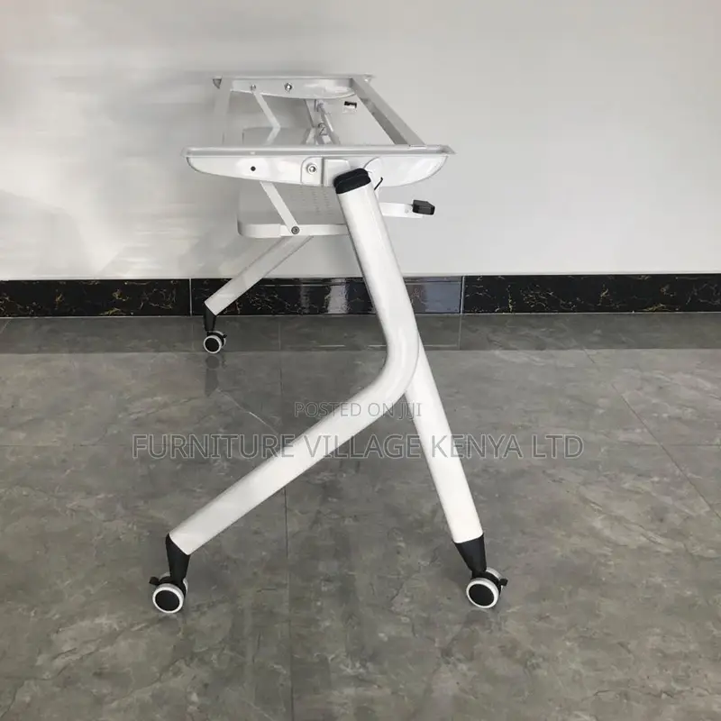 White Swivel Foldable Home Office Training Table