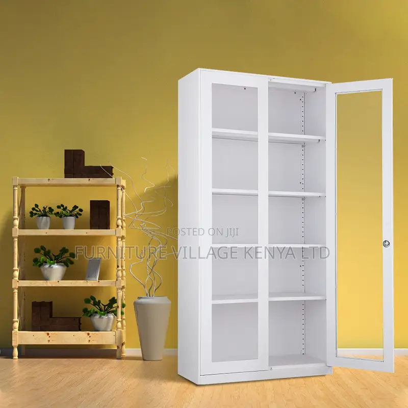 2-Swing Glass Door Metallic Document Cabinet