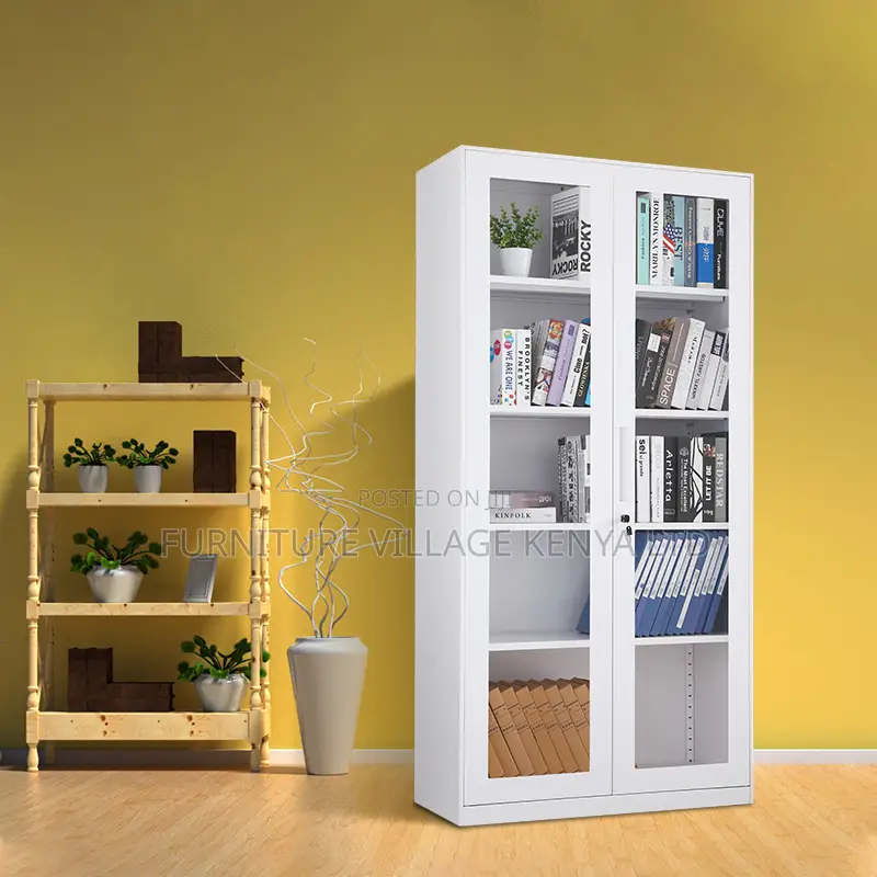 2-Swing Glass Door Metallic Document Cabinet