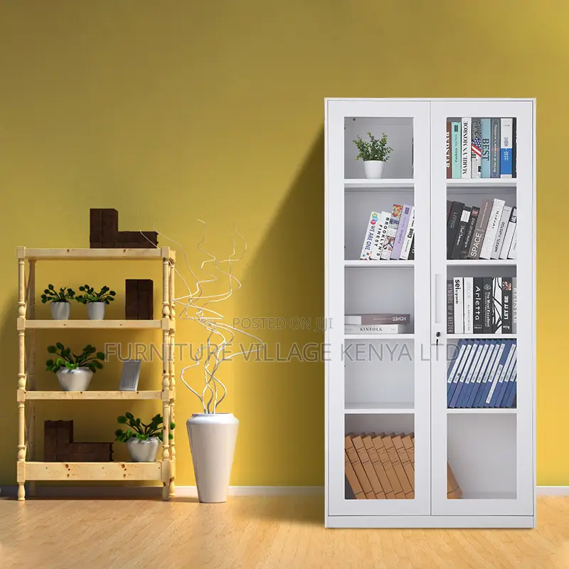 2-Swing Glass Door Metallic Document Cabinet