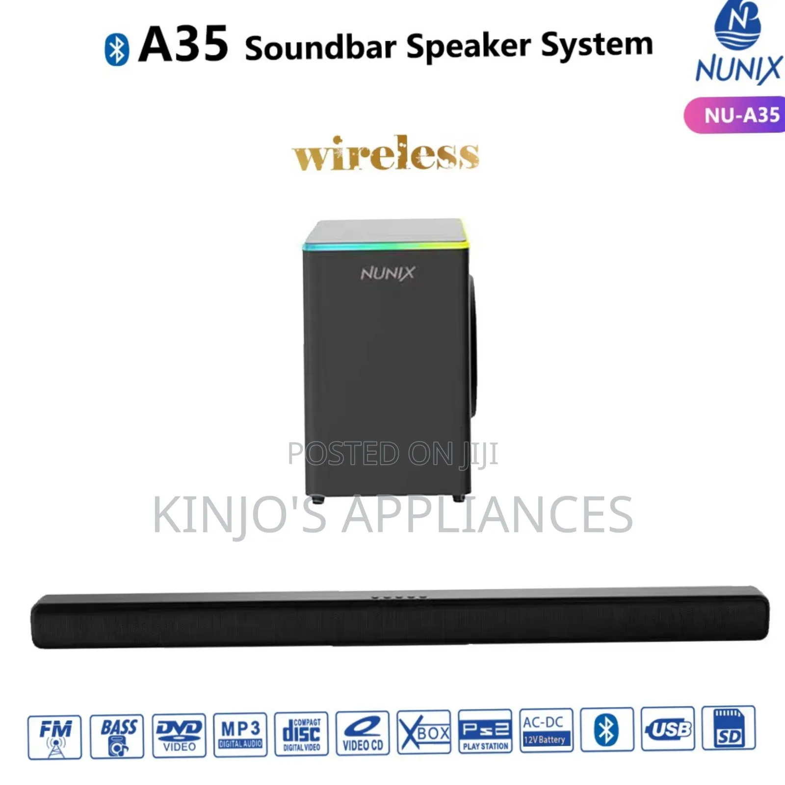 Nunix A35 Soundbar Wireless Speaker System
